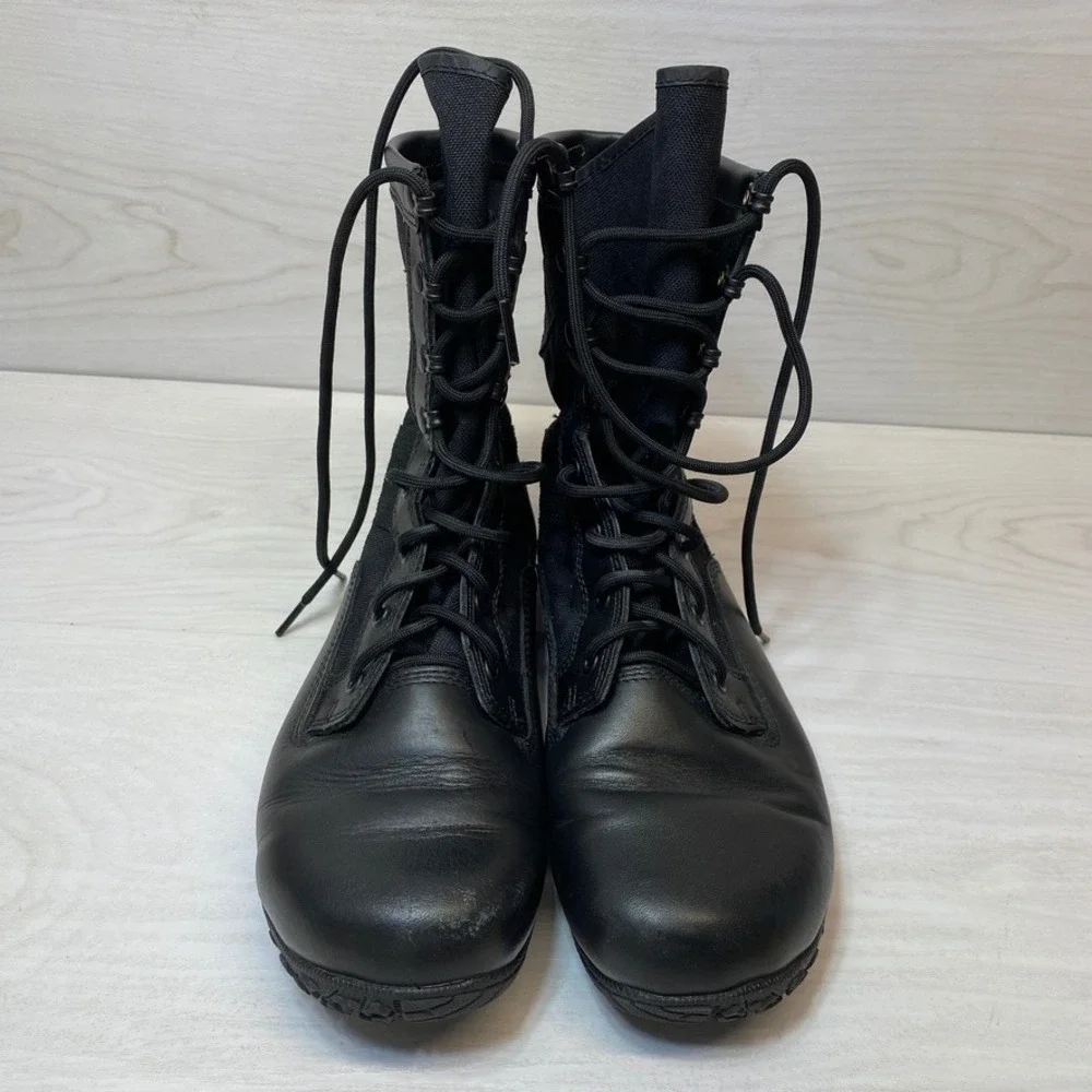 Belleville Mens 10W Mini-Mil Tactical Boots Black Leather Vibram Minimalist